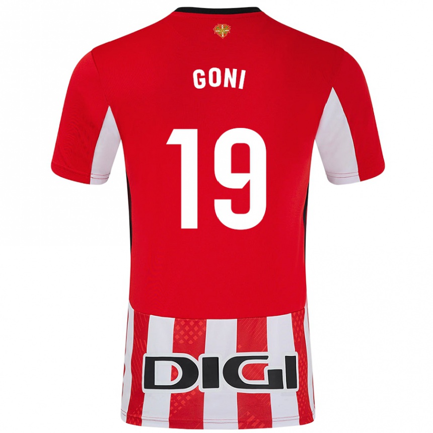 Niño Fútbol Camiseta Marcos Goñi #19 Rojo Blanco 1ª Equipación 2024/25 Argentina