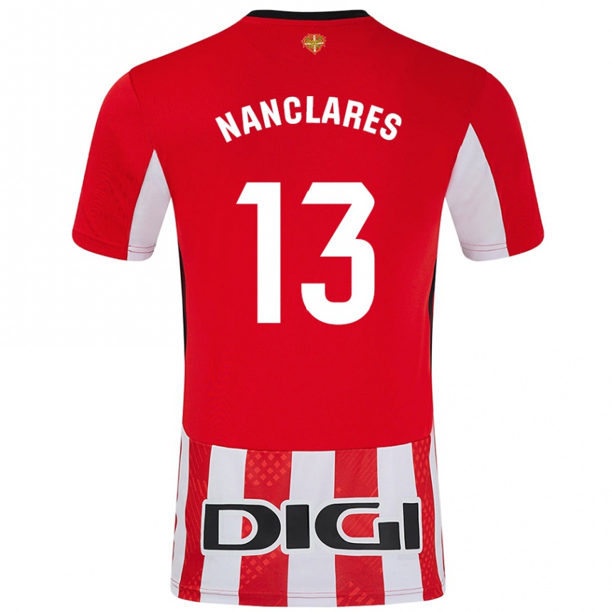 Niño Fútbol Camiseta Adriana Nanclares #13 Rojo Blanco 1ª Equipación 2024/25 Argentina