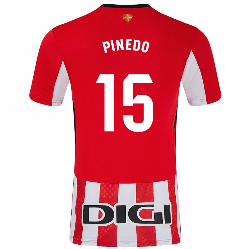 Niño Fútbol Camiseta Clara Pinedo Castresana #15 Rojo Blanco 1ª Equipación 2024/25 Argentina