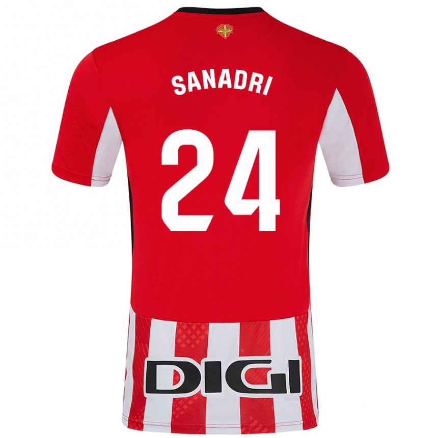 Niño Fútbol Camiseta Sanadri #24 Rojo Blanco 1ª Equipación 2024/25 Argentina