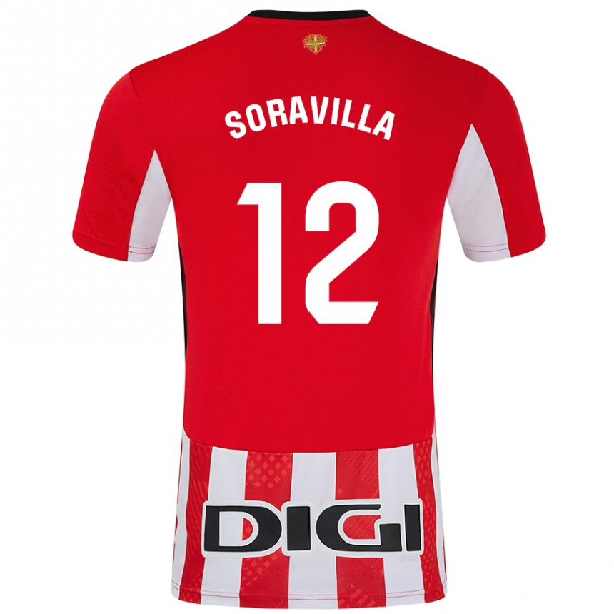 Niño Fútbol Camiseta Ander Soravilla #12 Rojo Blanco 1ª Equipación 2024/25 Argentina