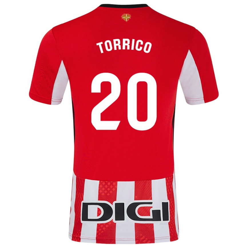 Niño Fútbol Camiseta Aitor Torrico #20 Rojo Blanco 1ª Equipación 2024/25 Argentina