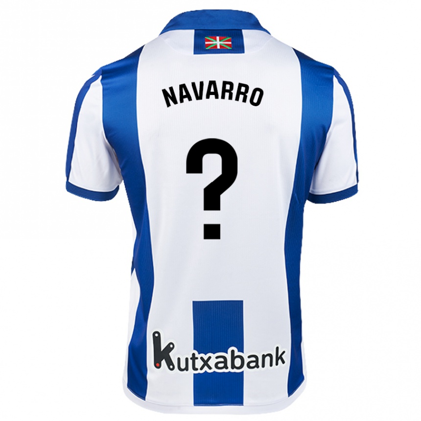 Niño Fútbol Camiseta Robert Navarro #0 Blanco Azul 1ª Equipación 2024/25 Argentina