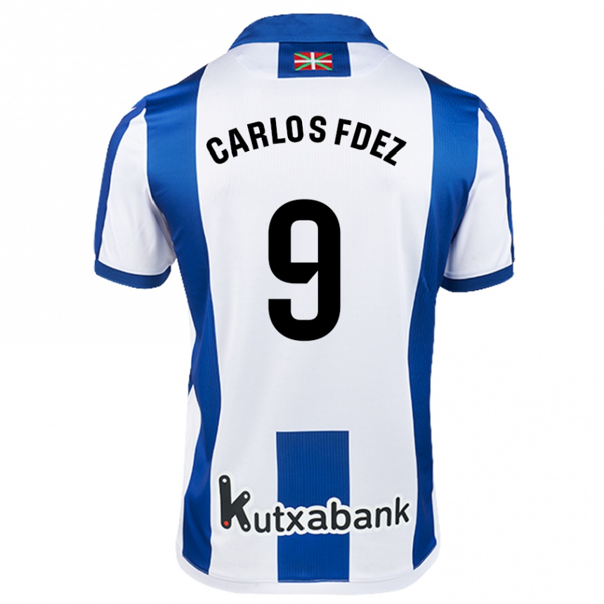 Niño Fútbol Camiseta Carlos Fernández #9 Blanco Azul 1ª Equipación 2024/25 Argentina