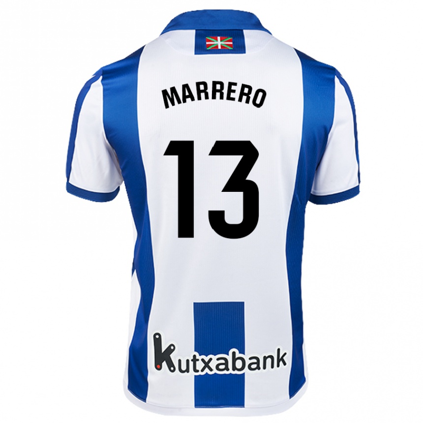 Niño Fútbol Camiseta Unai Marrero #13 Blanco Azul 1ª Equipación 2024/25 Argentina