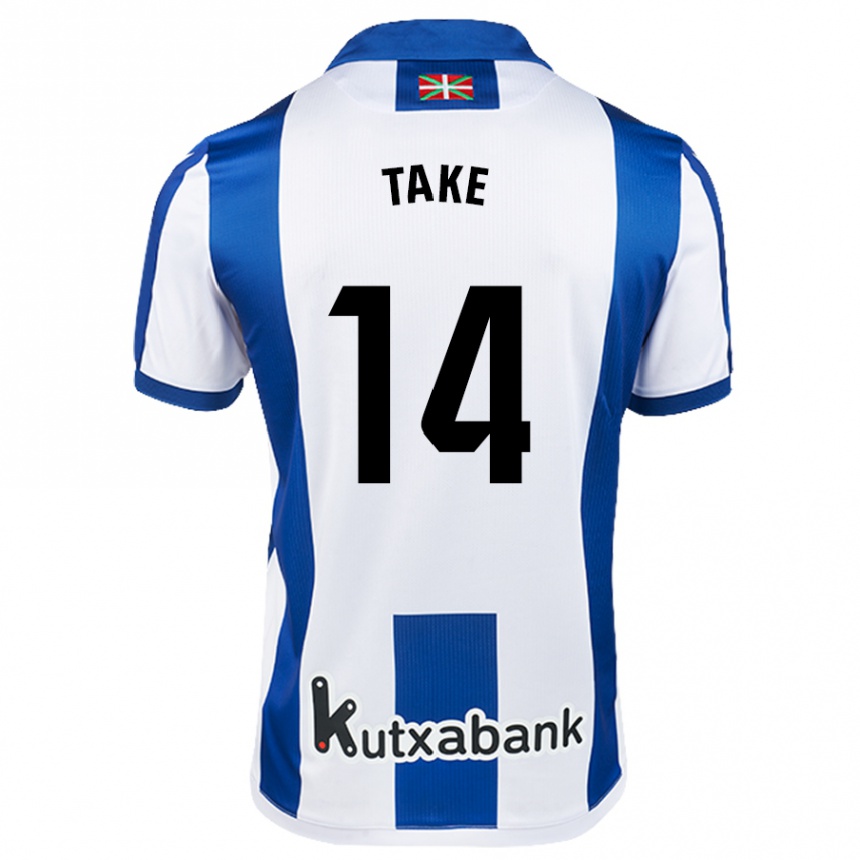 Niño Fútbol Camiseta Takefusa Kubo #14 Blanco Azul 1ª Equipación 2024/25 Argentina