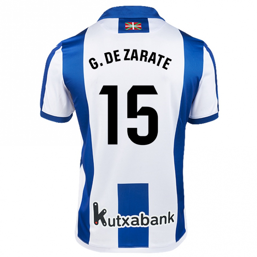 Niño Fútbol Camiseta Urko González De Zarate #15 Blanco Azul 1ª Equipación 2024/25 Argentina