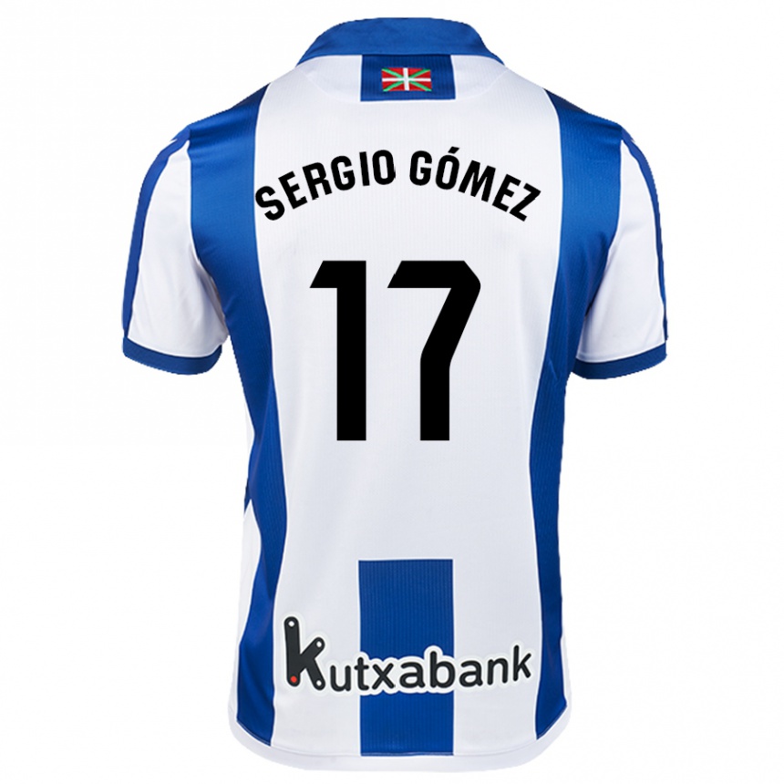 Niño Fútbol Camiseta Sergio Gómez #17 Blanco Azul 1ª Equipación 2024/25 Argentina