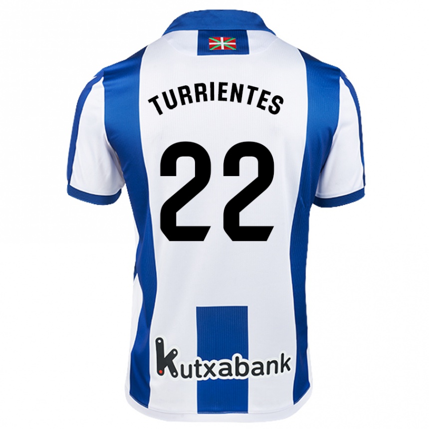 Niño Fútbol Camiseta Beñat Turrientes #22 Blanco Azul 1ª Equipación 2024/25 Argentina