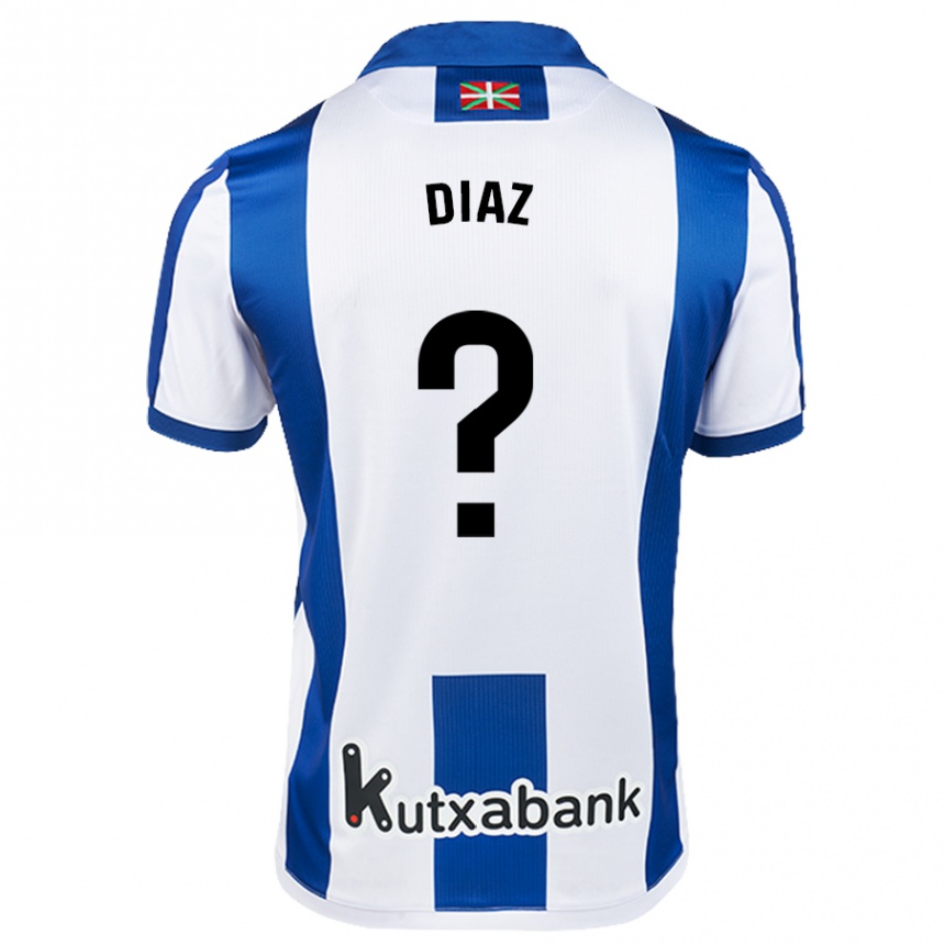 Niño Fútbol Camiseta Dani Díaz #0 Blanco Azul 1ª Equipación 2024/25 Argentina