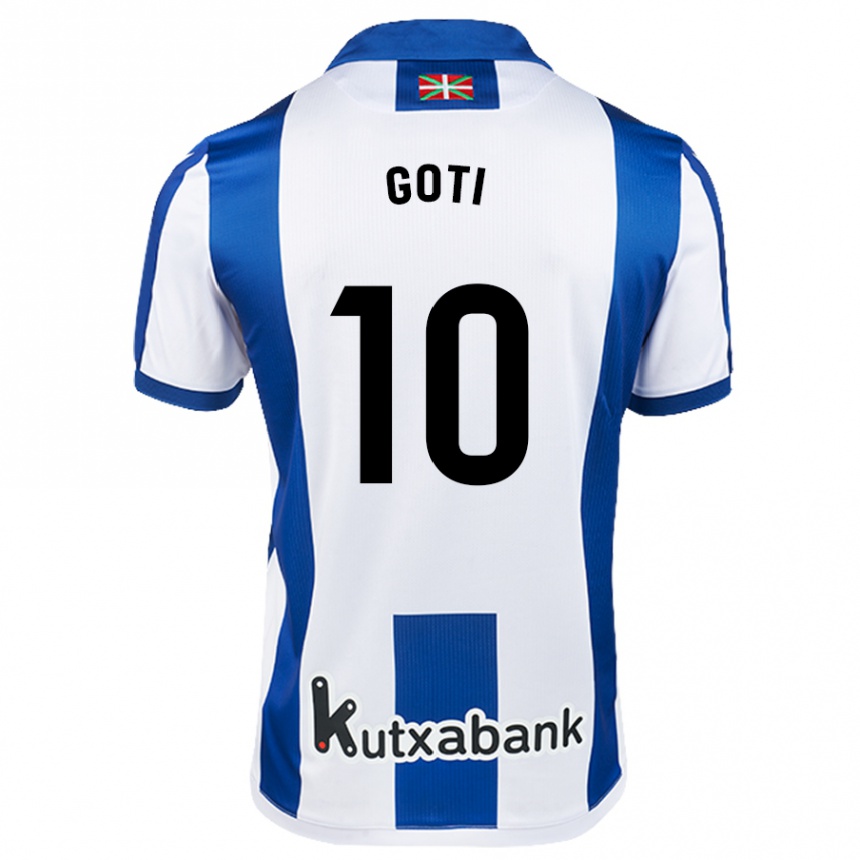 Niño Fútbol Camiseta Mikel Goti #10 Blanco Azul 1ª Equipación 2024/25 Argentina