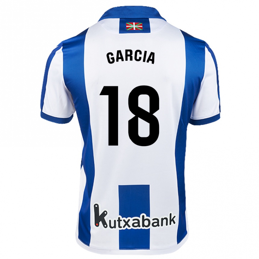 Niño Fútbol Camiseta Eder García #18 Blanco Azul 1ª Equipación 2024/25 Argentina