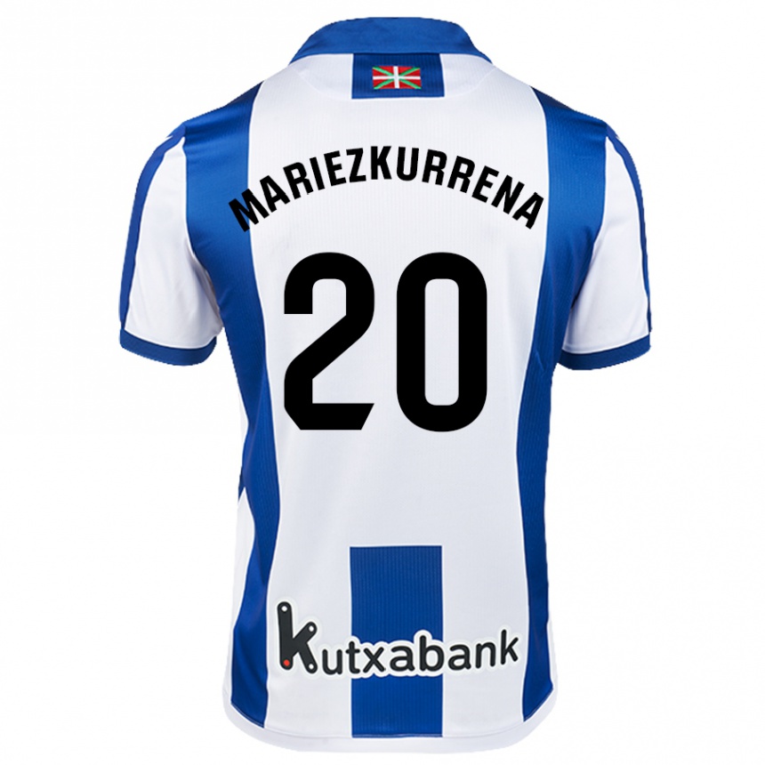 Niño Fútbol Camiseta Arkaitz Mariezkurrena #20 Blanco Azul 1ª Equipación 2024/25 Argentina