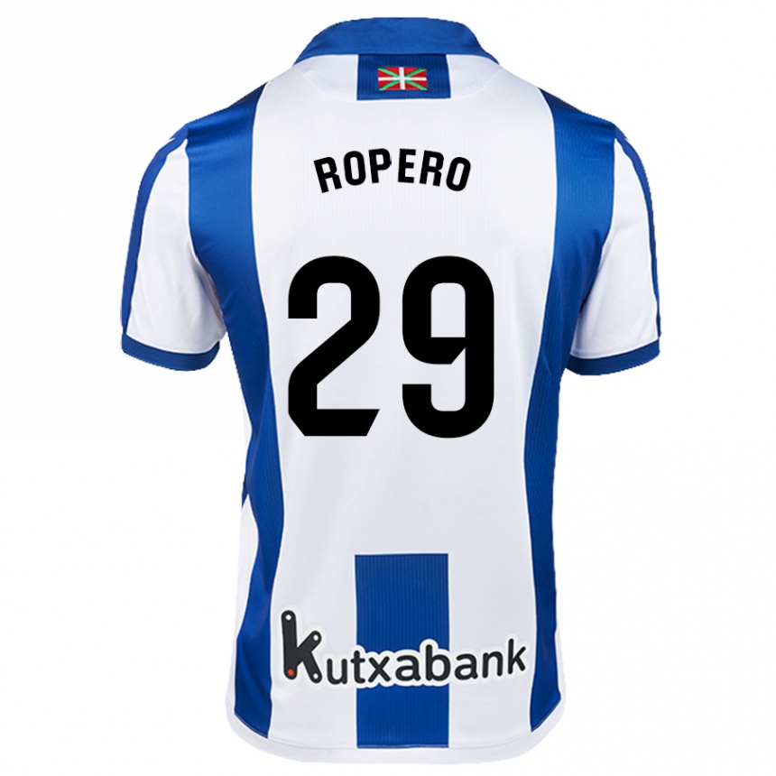 Niño Fútbol Camiseta Iker Ropero #29 Blanco Azul 1ª Equipación 2024/25 Argentina