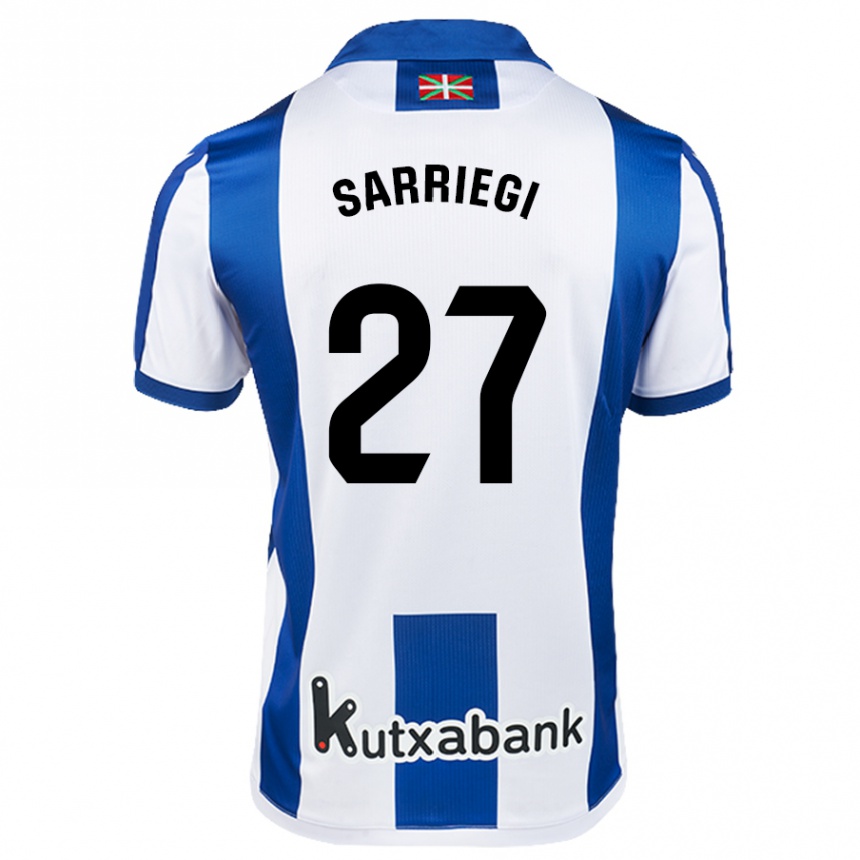 Niño Fútbol Camiseta Nora Sarriegi #27 Blanco Azul 1ª Equipación 2024/25 Argentina