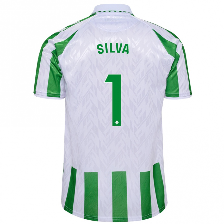 Niño Fútbol Camiseta Rui Silva #1 Verde Rayas Blancas 1ª Equipación 2024/25 Argentina