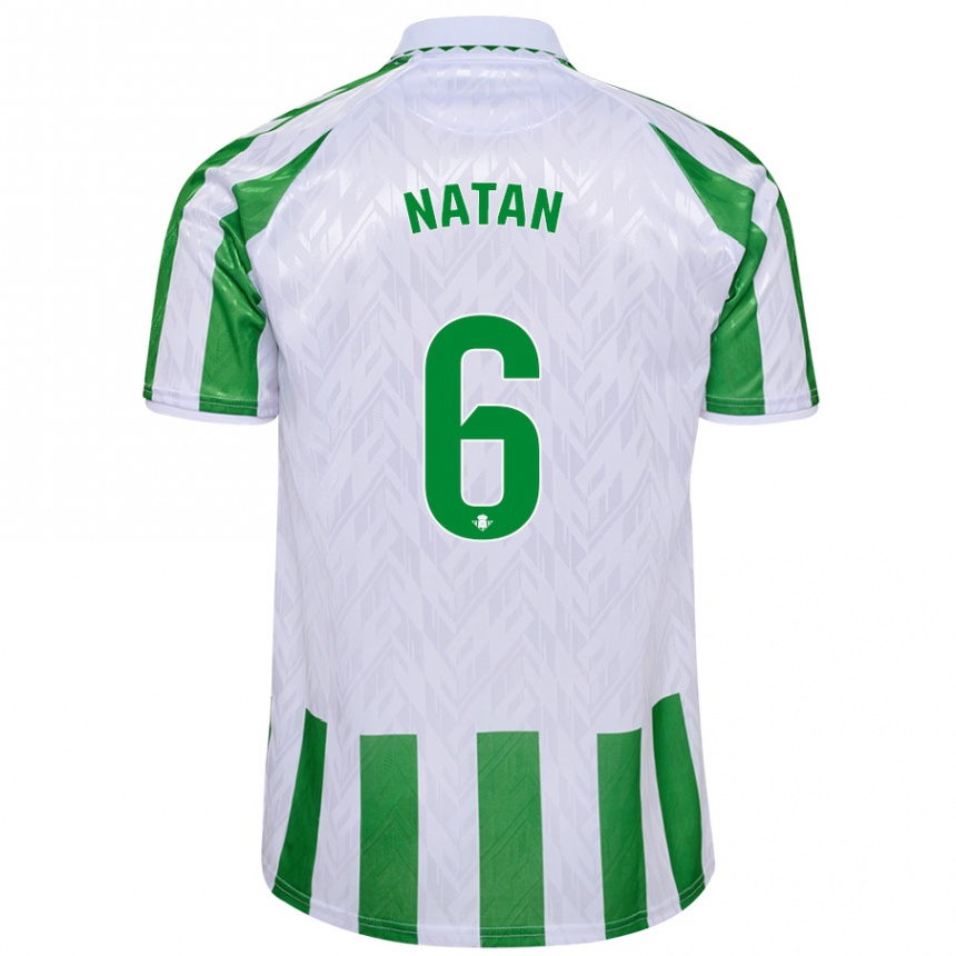 Niño Fútbol Camiseta Natan #6 Verde Rayas Blancas 1ª Equipación 2024/25 Argentina