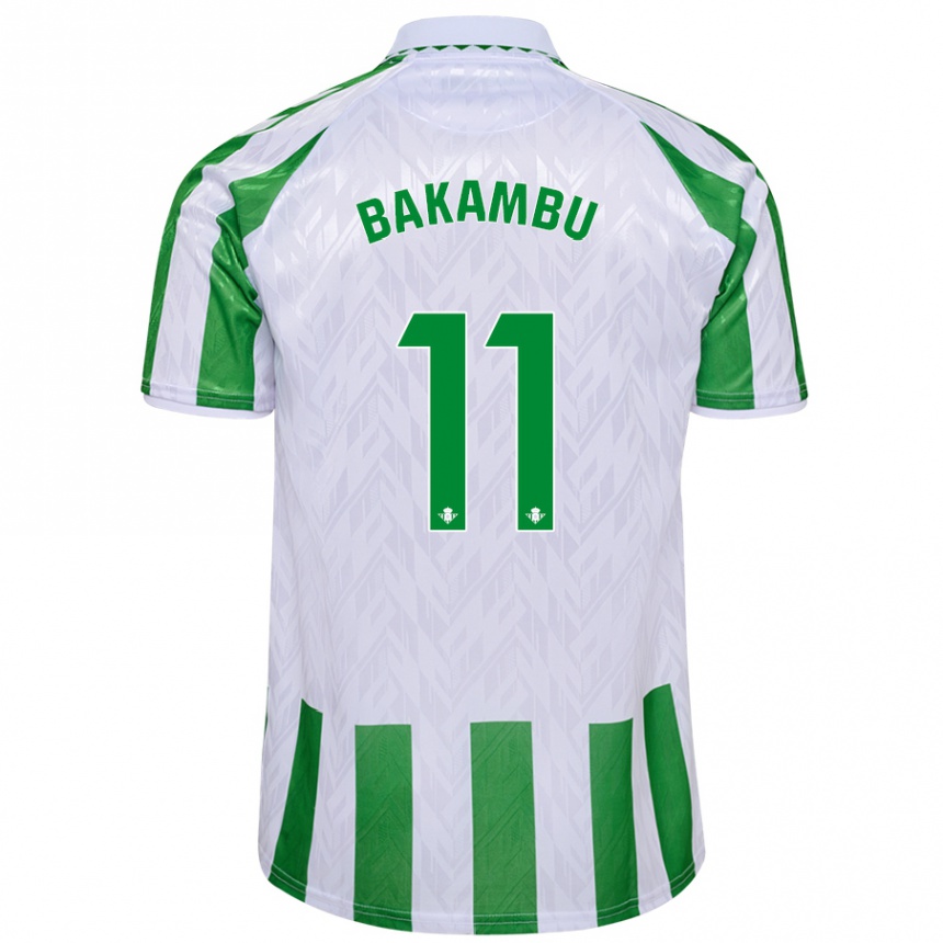 Niño Fútbol Camiseta Cedric Bakambu #11 Verde Rayas Blancas 1ª Equipación 2024/25 Argentina