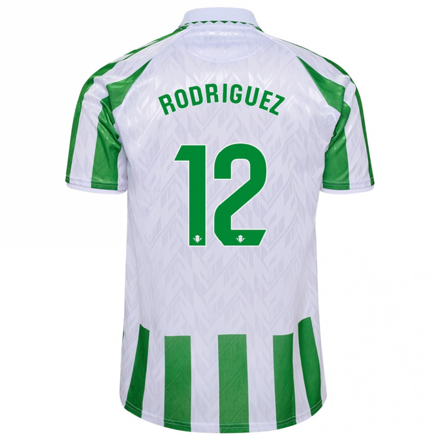 Niño Fútbol Camiseta Ricardo Rodríguez #12 Verde Rayas Blancas 1ª Equipación 2024/25 Argentina