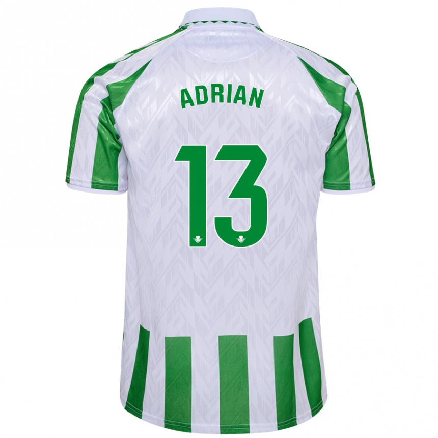 Niño Fútbol Camiseta Adrian #13 Verde Rayas Blancas 1ª Equipación 2024/25 Argentina