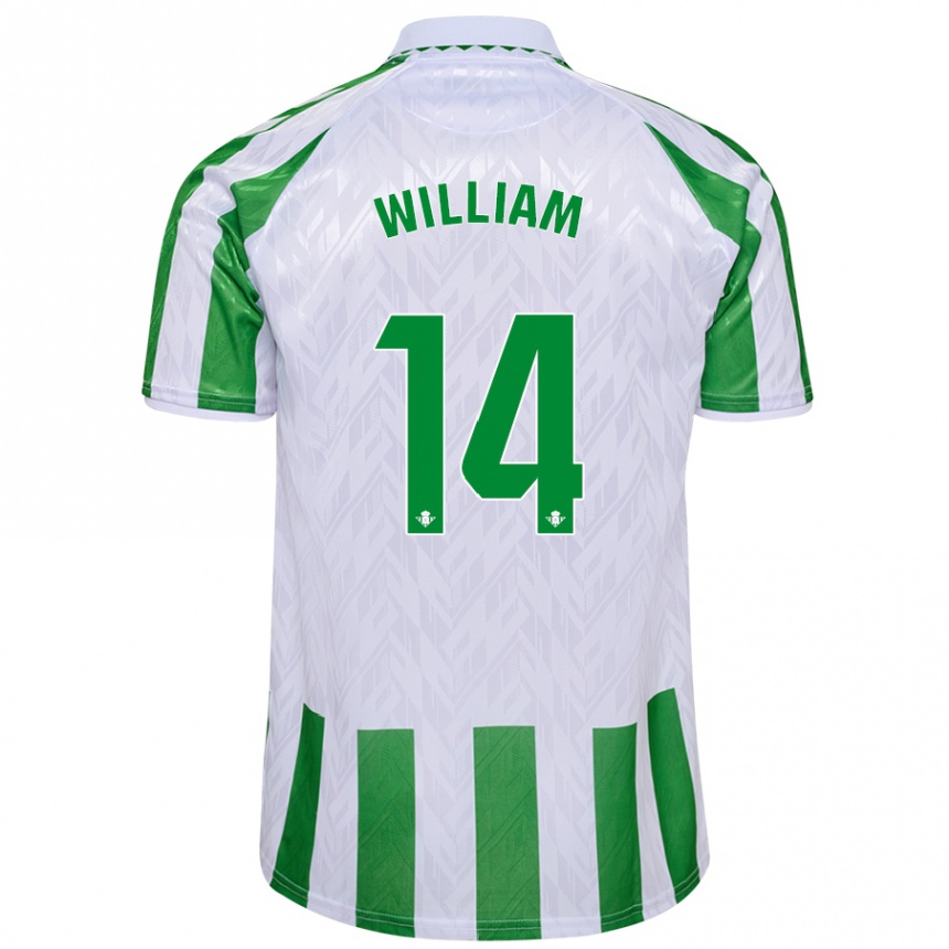 Niño Fútbol Camiseta William Carvalho #14 Verde Rayas Blancas 1ª Equipación 2024/25 Argentina