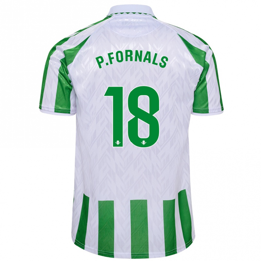 Niño Fútbol Camiseta Pablo Fornals #18 Verde Rayas Blancas 1ª Equipación 2024/25 Argentina