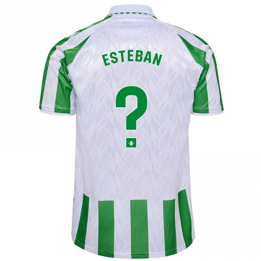 Niño Fútbol Camiseta Paco Esteban #0 Verde Rayas Blancas 1ª Equipación 2024/25 Argentina