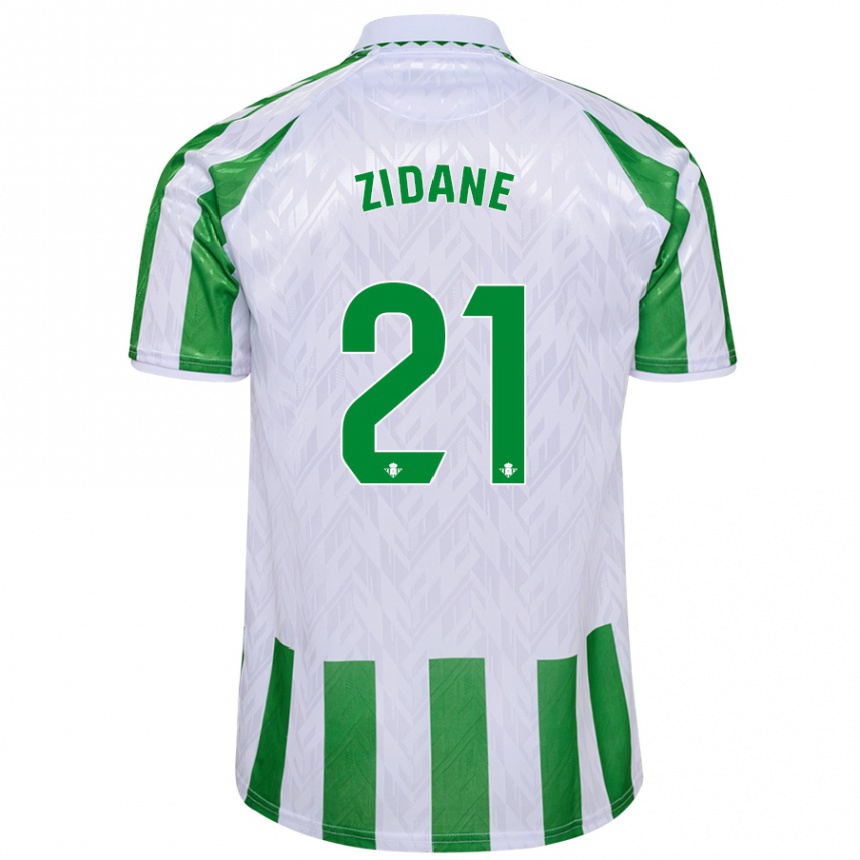 Niño Fútbol Camiseta Elyaz Zidane #21 Verde Rayas Blancas 1ª Equipación 2024/25 Argentina