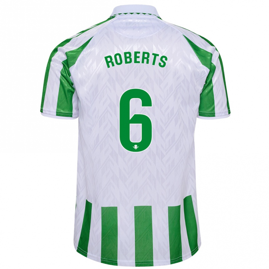 Niño Fútbol Camiseta Rhiannon Roberts #6 Verde Rayas Blancas 1ª Equipación 2024/25 Argentina