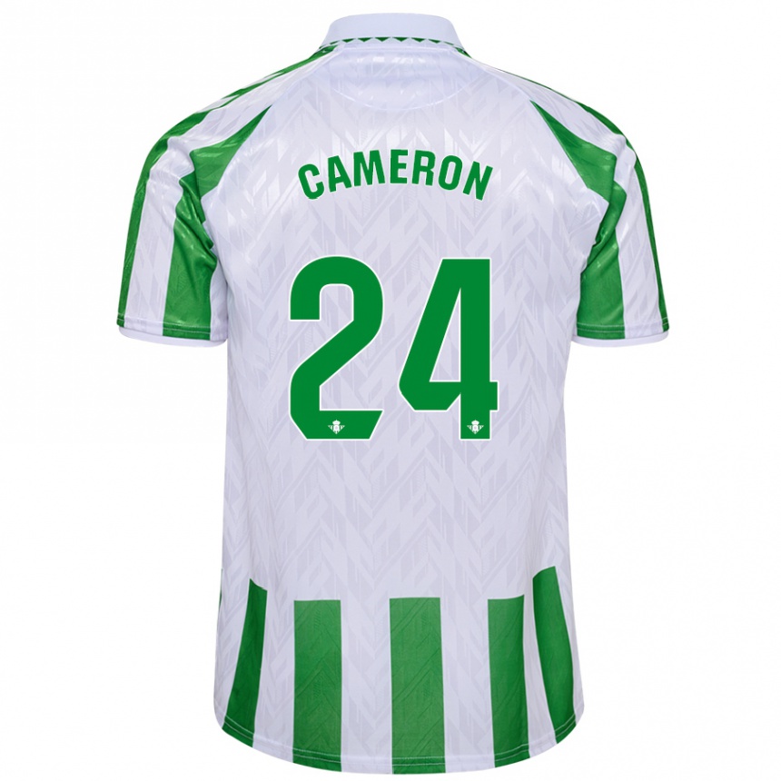 Niño Fútbol Camiseta Tiffany Devonna Cameron #24 Verde Rayas Blancas 1ª Equipación 2024/25 Argentina