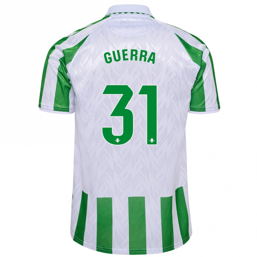 Niño Fútbol Camiseta Ana Guerra Morcillo #31 Verde Rayas Blancas 1ª Equipación 2024/25 Argentina