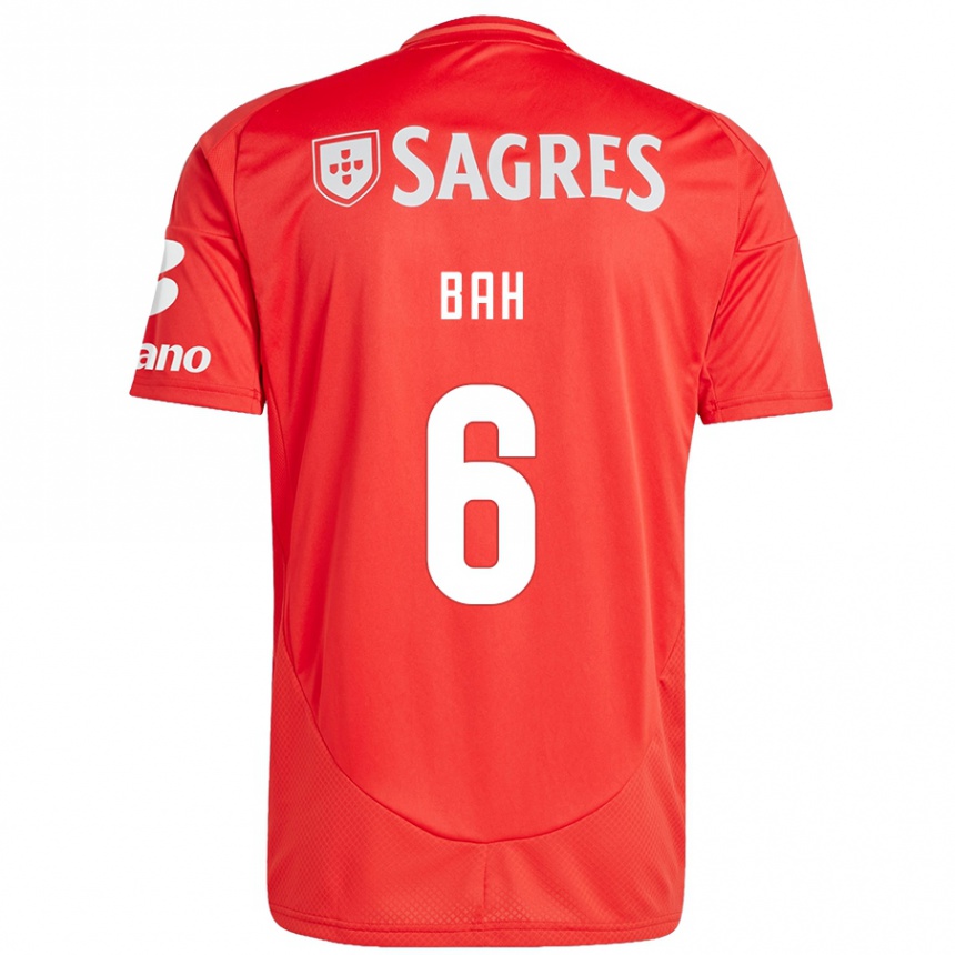 Niño Fútbol Camiseta Alexander Bah #6 Rojo Blanco 1ª Equipación 2024/25 Argentina