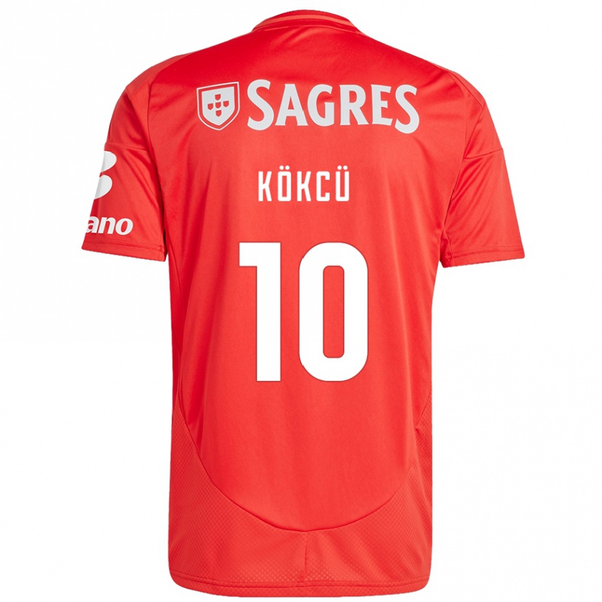 Niño Fútbol Camiseta Orkun Kökcü #10 Rojo Blanco 1ª Equipación 2024/25 Argentina