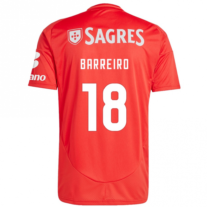 Niño Fútbol Camiseta Leandro Barreiro #18 Rojo Blanco 1ª Equipación 2024/25 Argentina