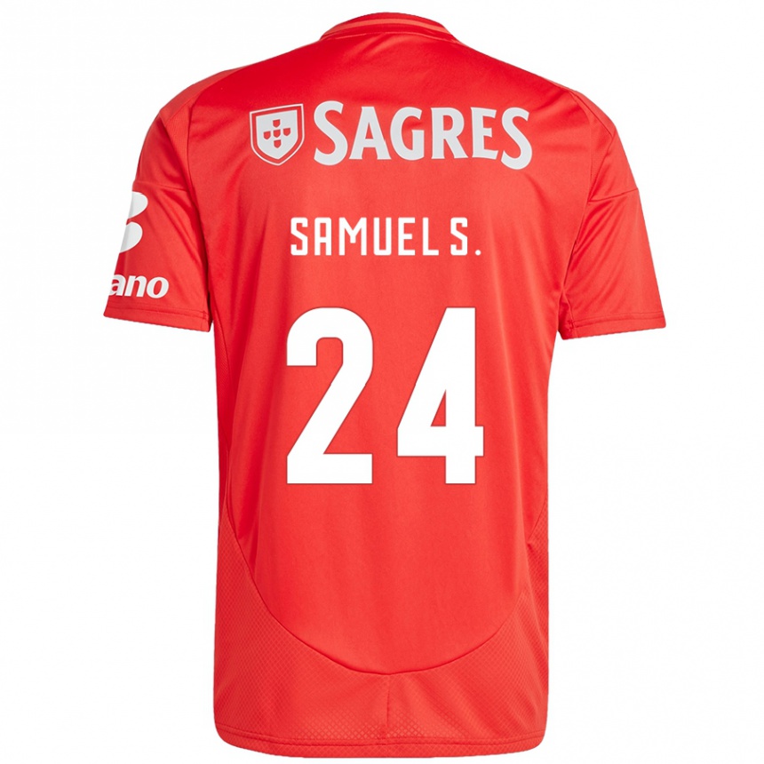 Niño Fútbol Camiseta Samuel Soares #24 Rojo Blanco 1ª Equipación 2024/25 Argentina