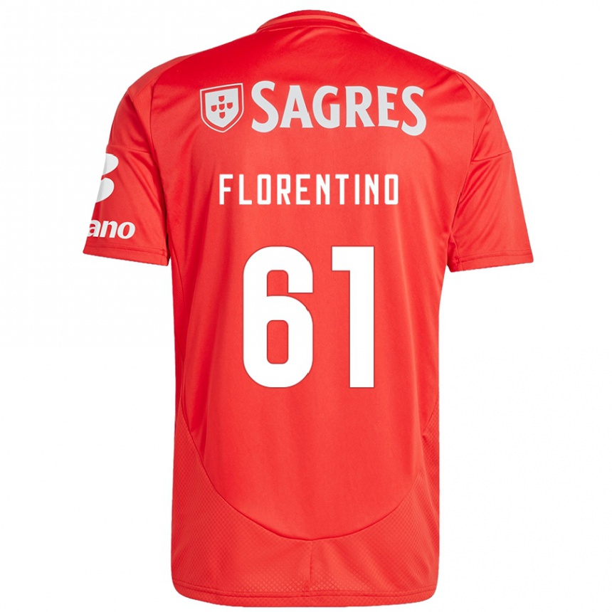 Niño Fútbol Camiseta Florentino #61 Rojo Blanco 1ª Equipación 2024/25 Argentina