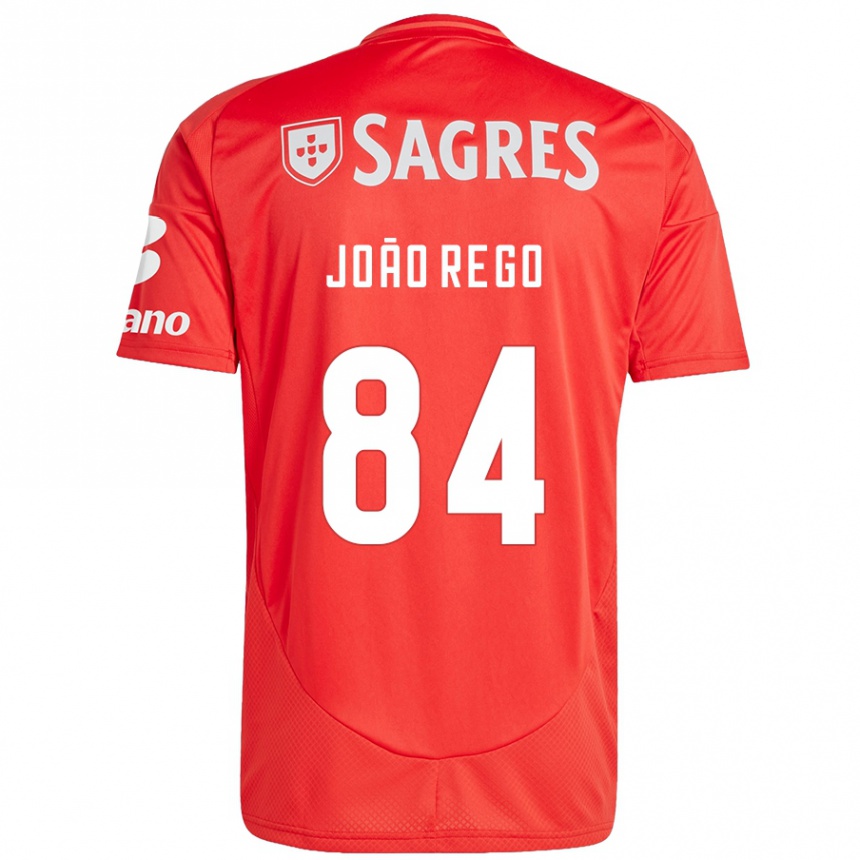 Niño Fútbol Camiseta João Rêgo #84 Rojo Blanco 1ª Equipación 2024/25 Argentina