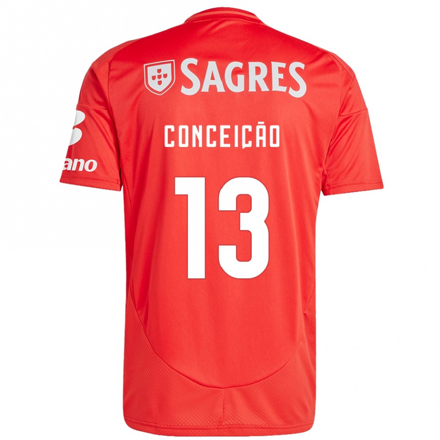 Niño Fútbol Camiseta João Conceição #13 Rojo Blanco 1ª Equipación 2024/25 Argentina