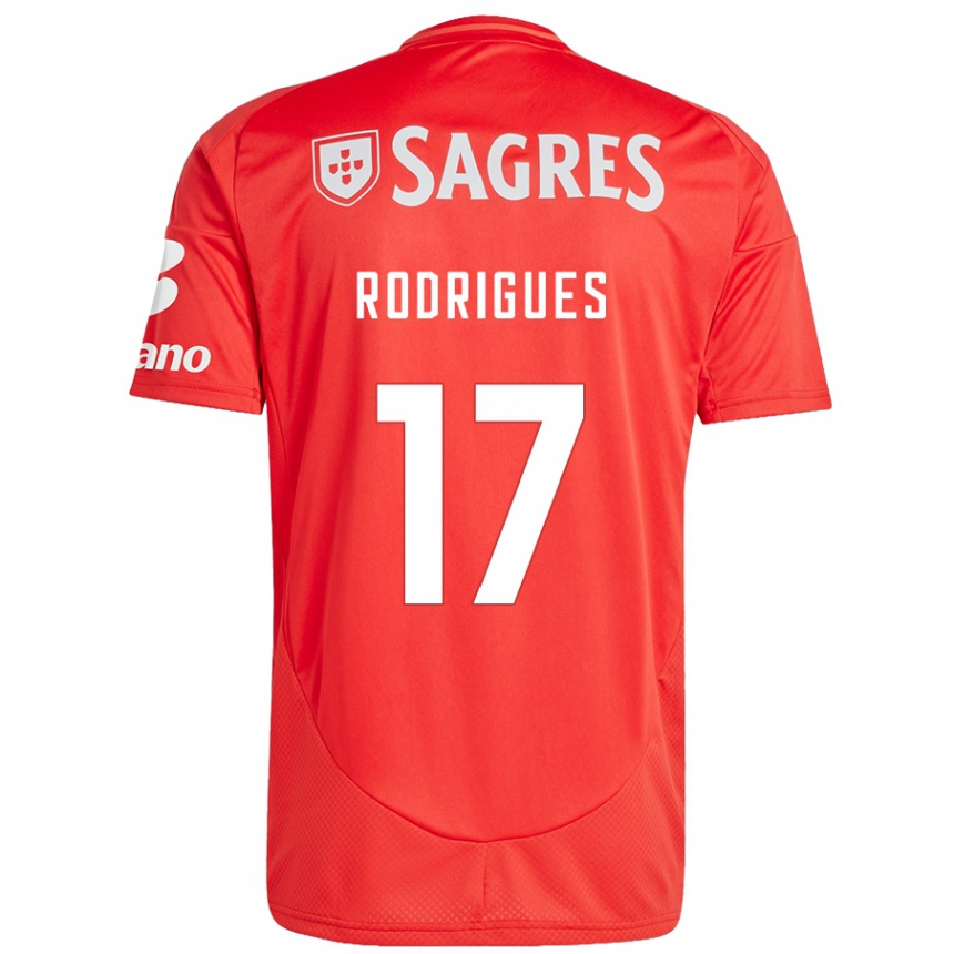 Niño Fútbol Camiseta Tiago Rodrigues #17 Rojo Blanco 1ª Equipación 2024/25 Argentina