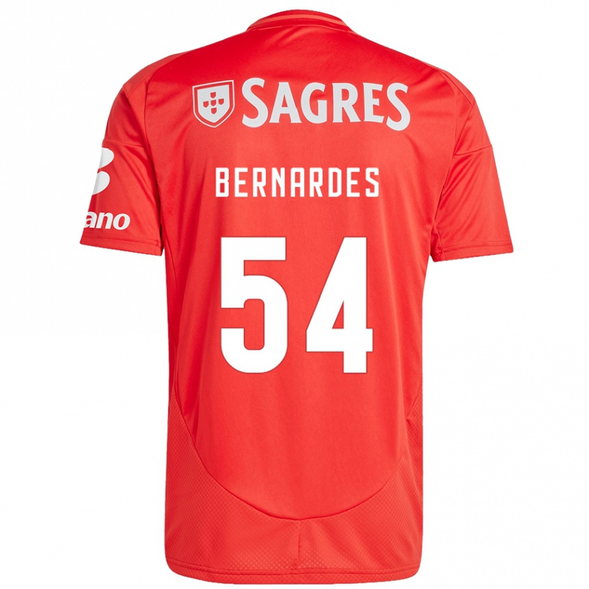 Niño Fútbol Camiseta Bernardes #54 Rojo Blanco 1ª Equipación 2024/25 Argentina