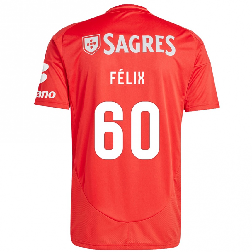 Niño Fútbol Camiseta Nuno Félix #60 Rojo Blanco 1ª Equipación 2024/25 Argentina