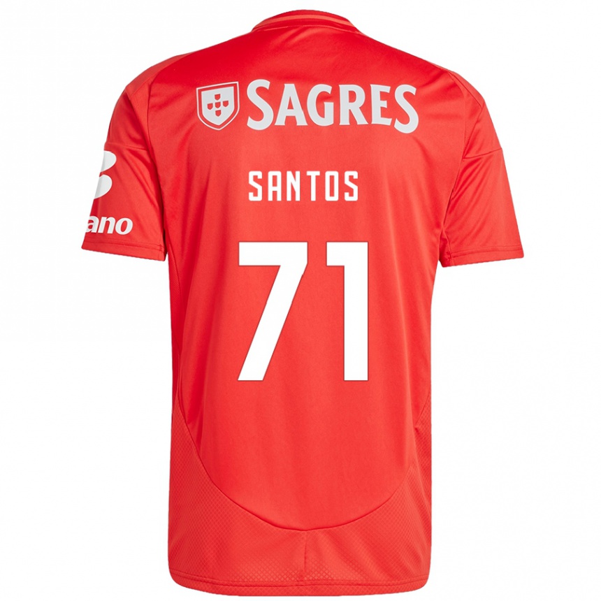 Niño Fútbol Camiseta Leandro Santos #71 Rojo Blanco 1ª Equipación 2024/25 Argentina