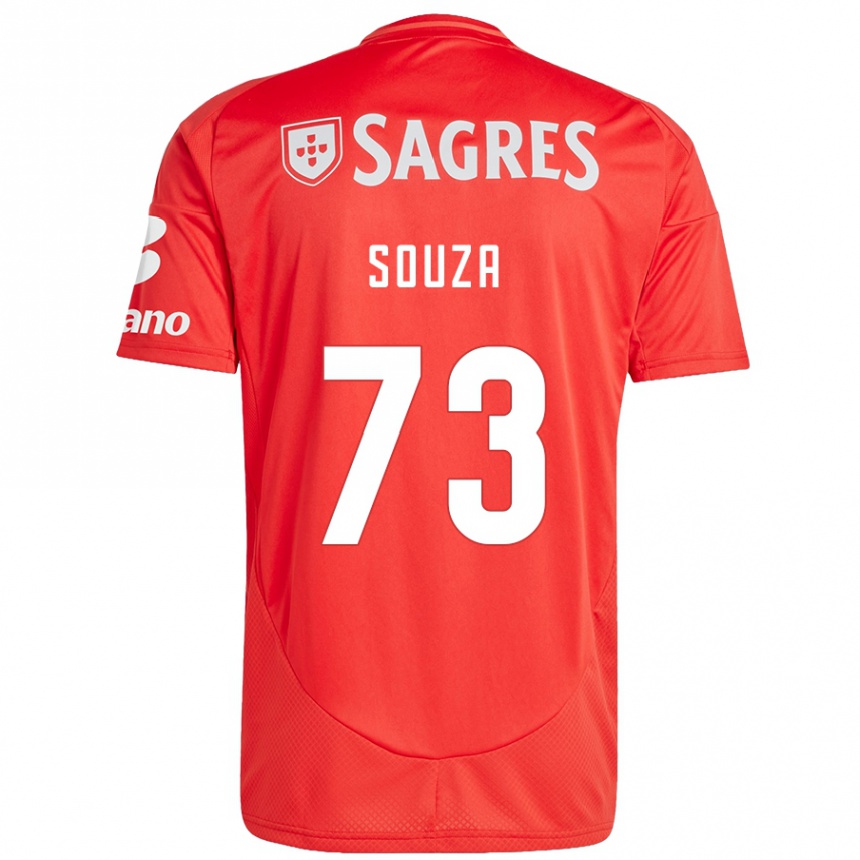 Niño Fútbol Camiseta Beni Souza #73 Rojo Blanco 1ª Equipación 2024/25 Argentina