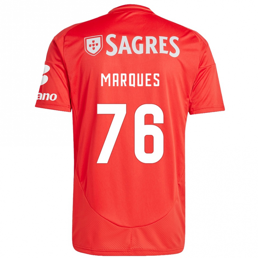 Niño Fútbol Camiseta Gustavo Marques #76 Rojo Blanco 1ª Equipación 2024/25 Argentina