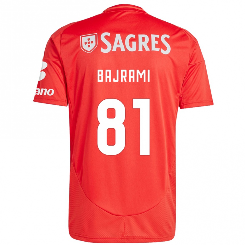 Niño Fútbol Camiseta Adrian Bajrami #81 Rojo Blanco 1ª Equipación 2024/25 Argentina