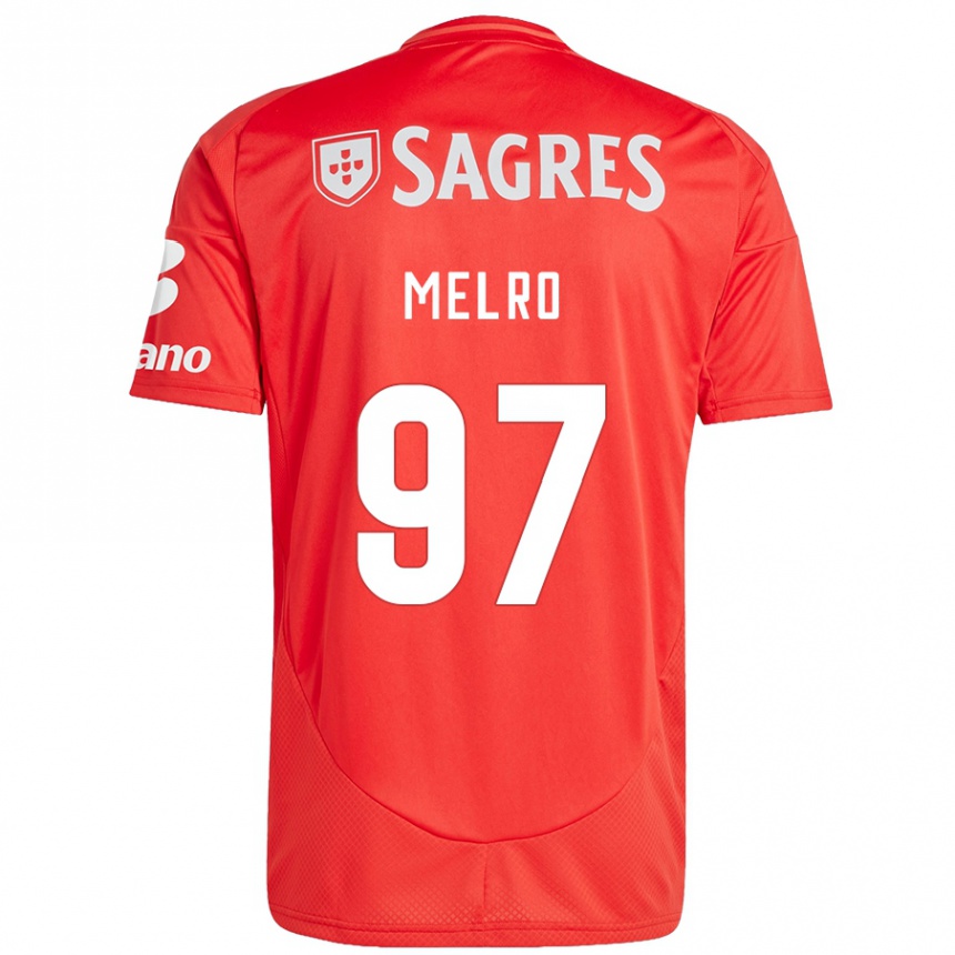 Niño Fútbol Camiseta José Melro #97 Rojo Blanco 1ª Equipación 2024/25 Argentina