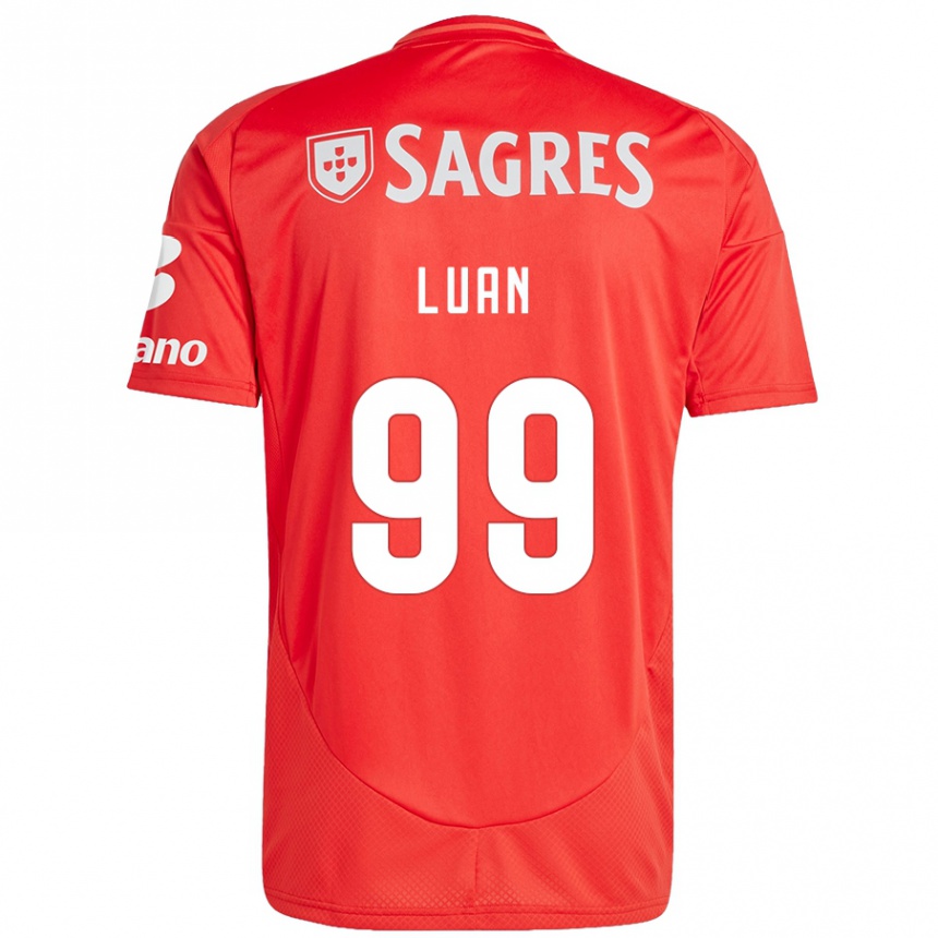 Niño Fútbol Camiseta Luan #99 Rojo Blanco 1ª Equipación 2024/25 Argentina