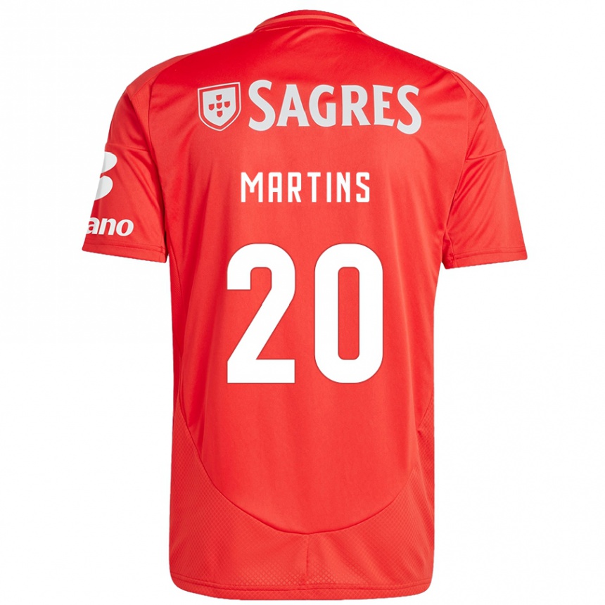 Niño Fútbol Camiseta Lara Martins #20 Rojo Blanco 1ª Equipación 2024/25 Argentina