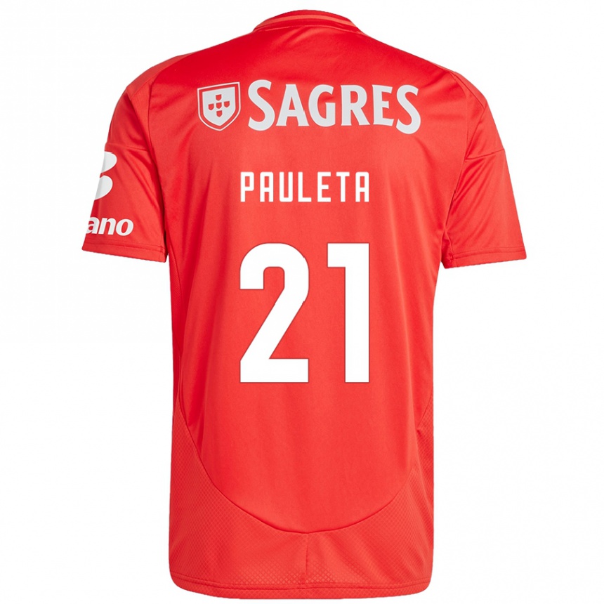 Niño Fútbol Camiseta Pauleta #21 Rojo Blanco 1ª Equipación 2024/25 Argentina