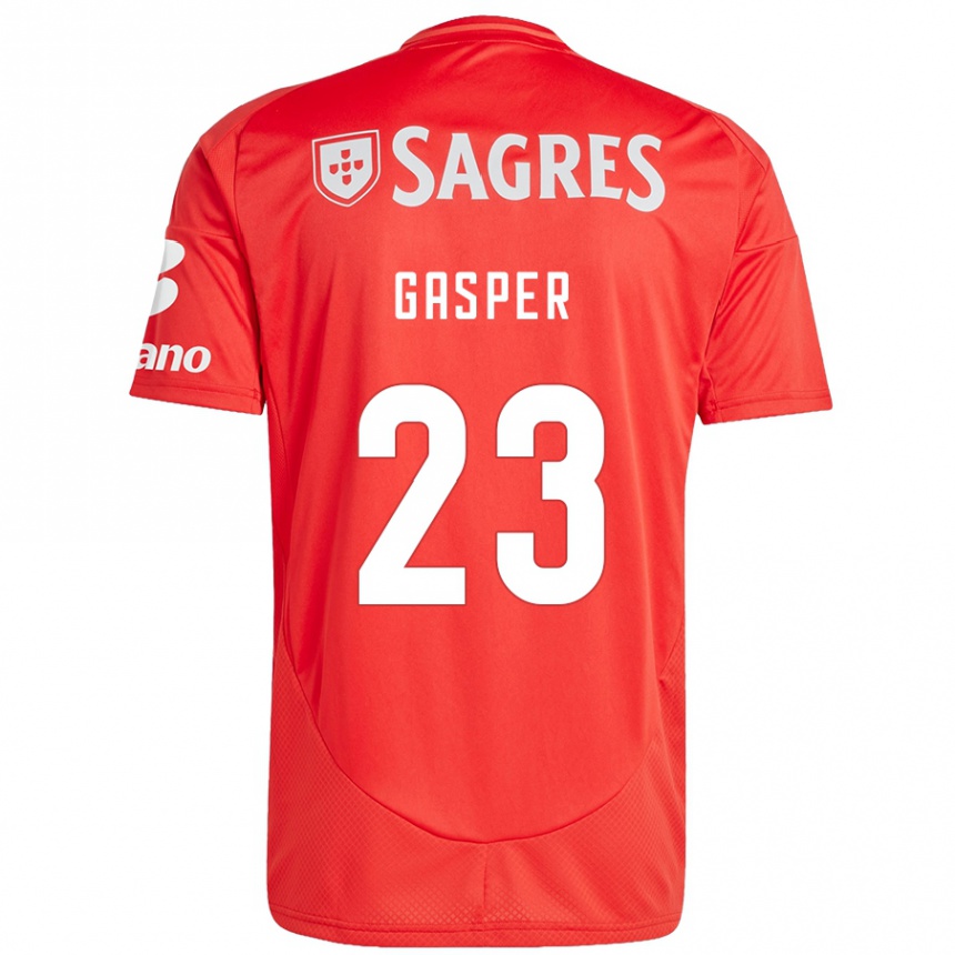 Niño Fútbol Camiseta Anna Gasper #23 Rojo Blanco 1ª Equipación 2024/25 Argentina